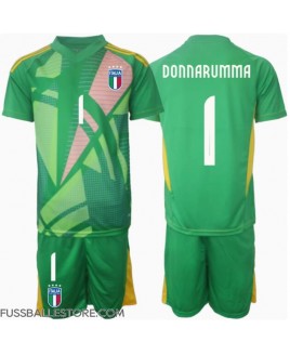 Günstige Italien Gianluigi Donnarumma #1 Torwart Auswärts Trikotsatzt Kinder EM 2024 Kurzarm (+ Kurze Hosen)